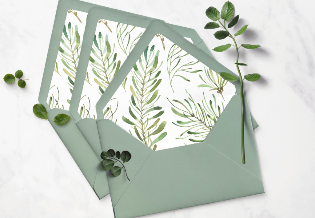 free botanical envelope liners in 6 sizes by bonhomie design