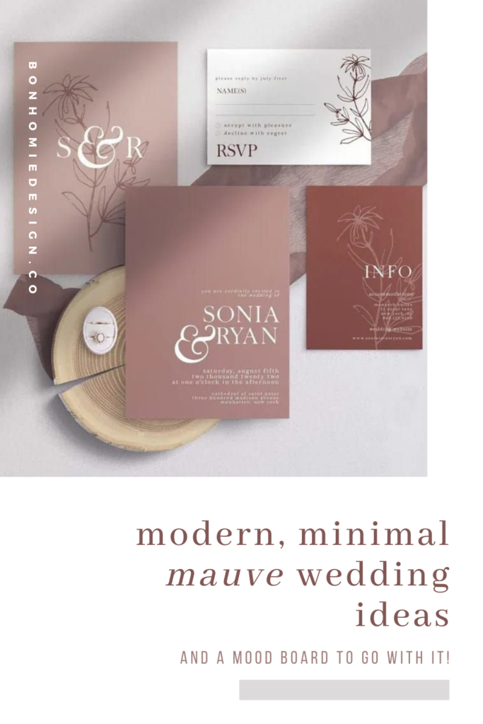 ideas for a modern minimal mauve wedding